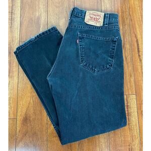 VTG Y2K 2001 Levi's 505 Regular Fit Straight Leg cotton denim black jeans, 36x30